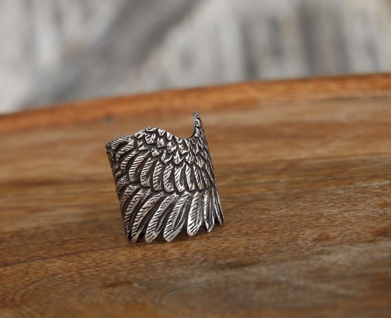 Silver Angel Wing Ring - HappyGoLicky Jewelry