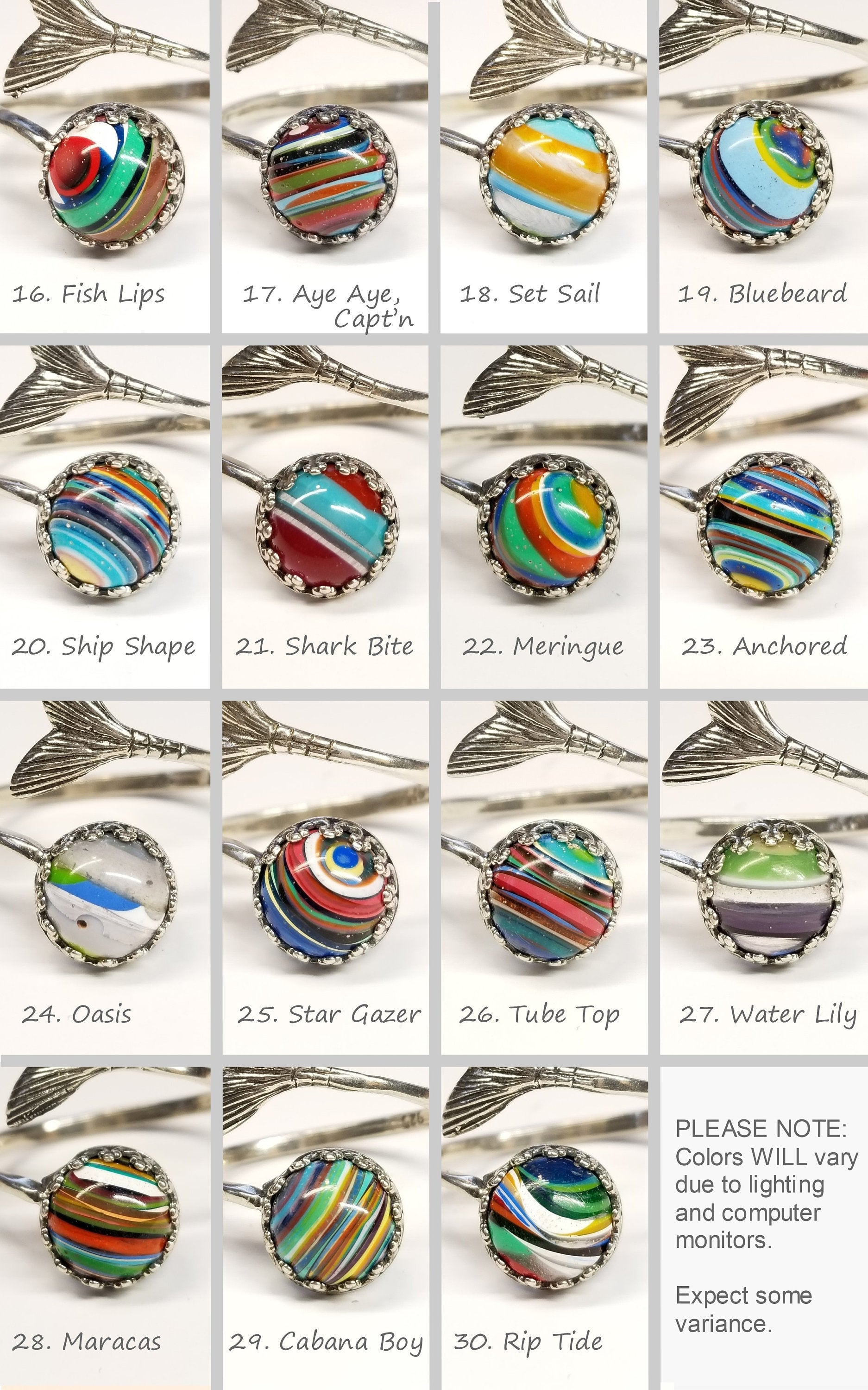 SURFITE Jewelry Mermaid Tail Ring Surf Stone Options - HappyGoLicky