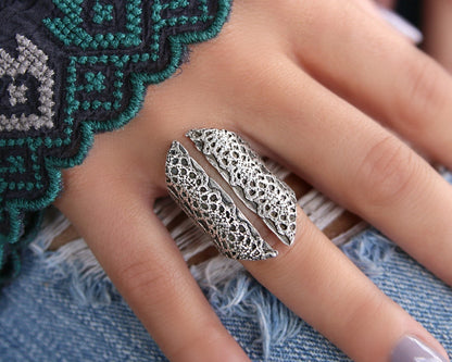 Corset Statement Ring - HappyGoLicky Jewelry