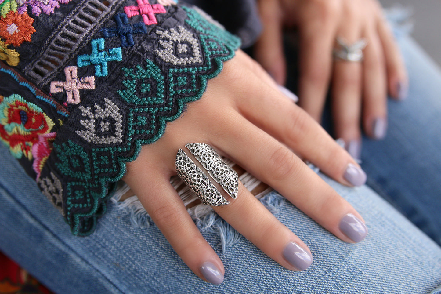 Corset Statement Ring - HappyGoLicky Jewelry
