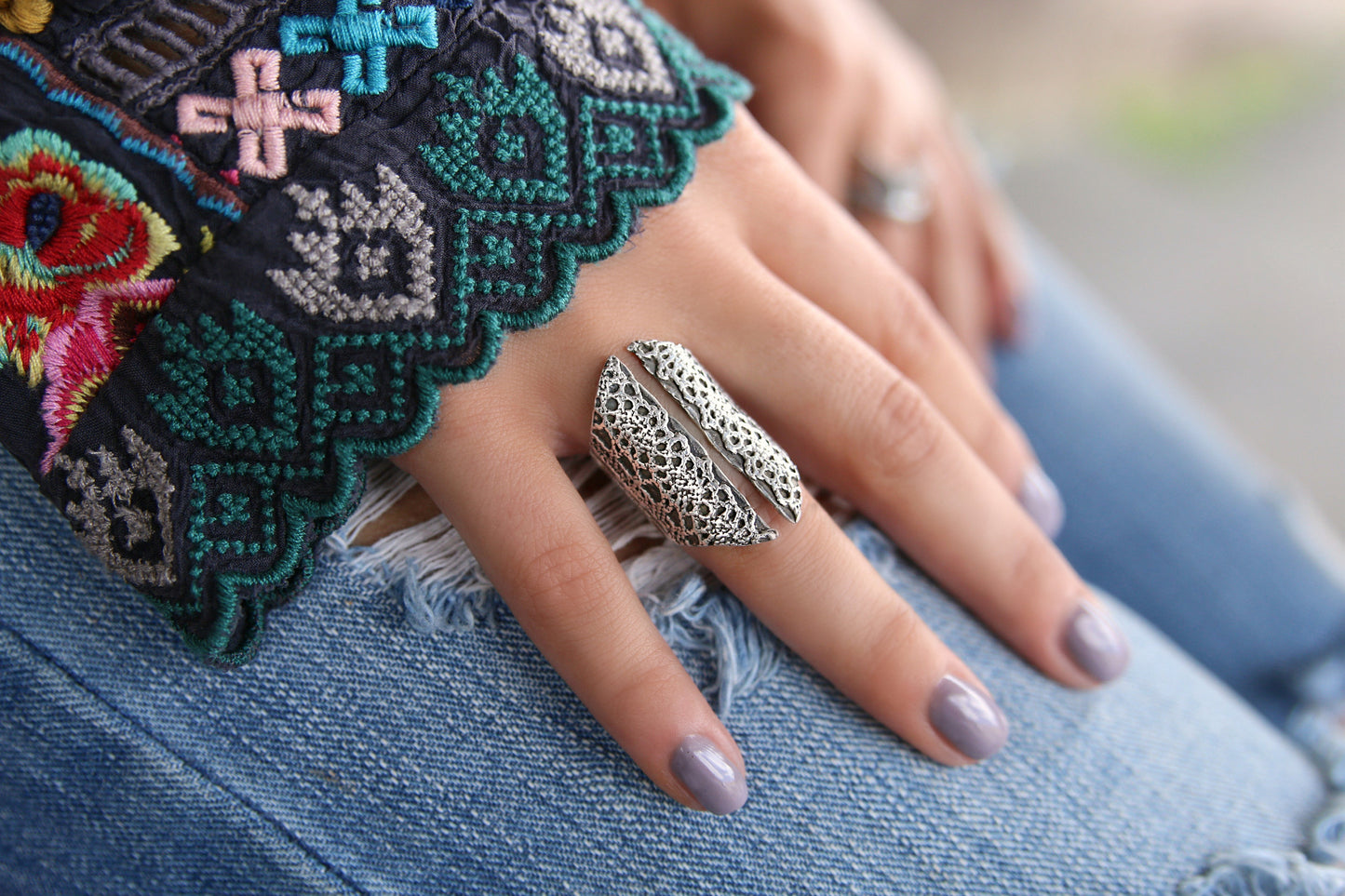 Corset Statement Ring - HappyGoLicky Jewelry