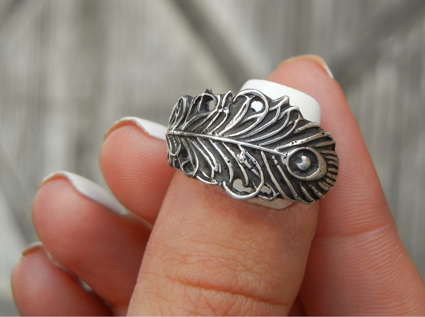 Lucky Peacock Feather Ring - HappyGoLicky Jewelry