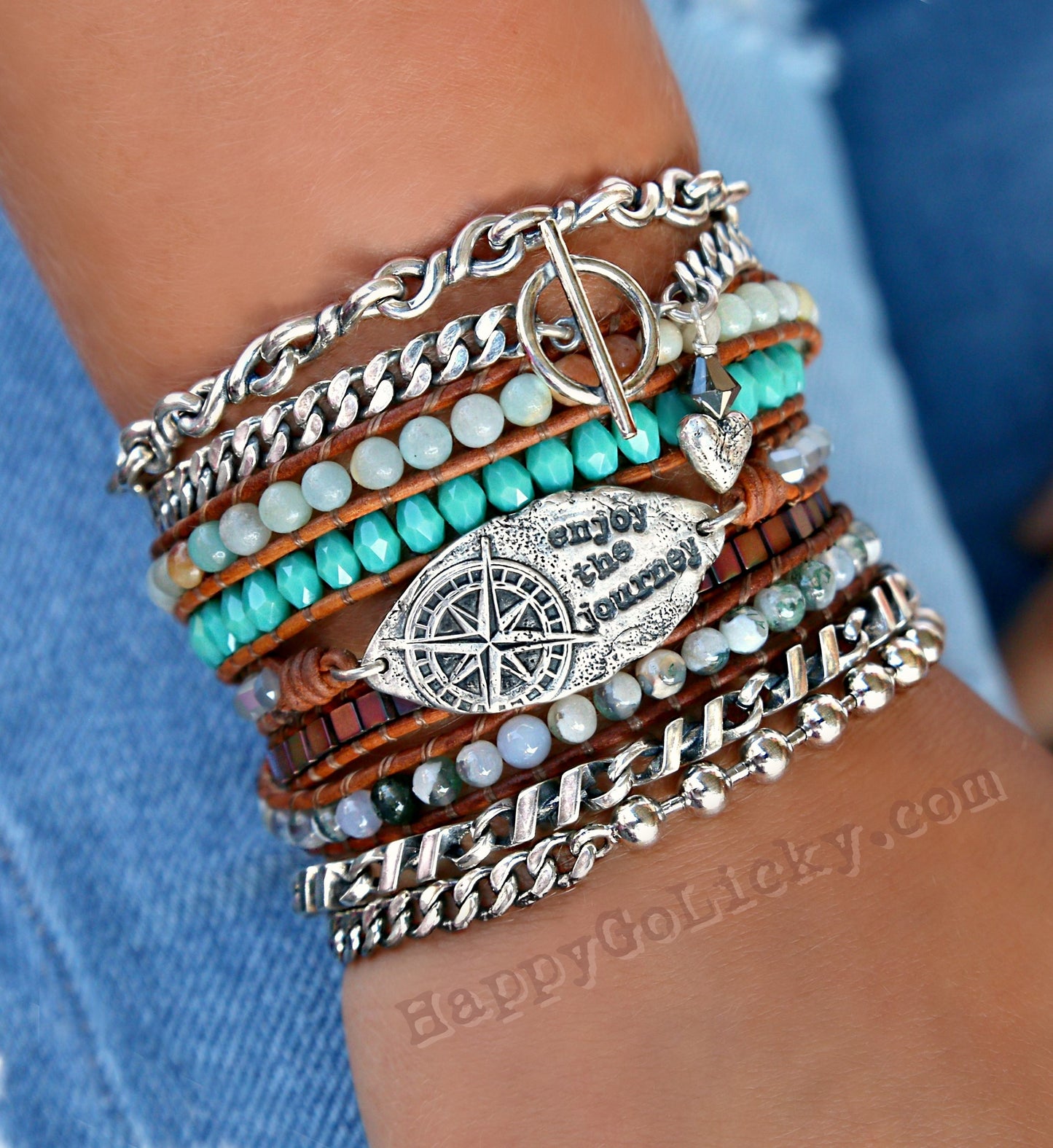 Boho Bracelet Stack in Sterling Silver by HappyGoLicky Jewelry