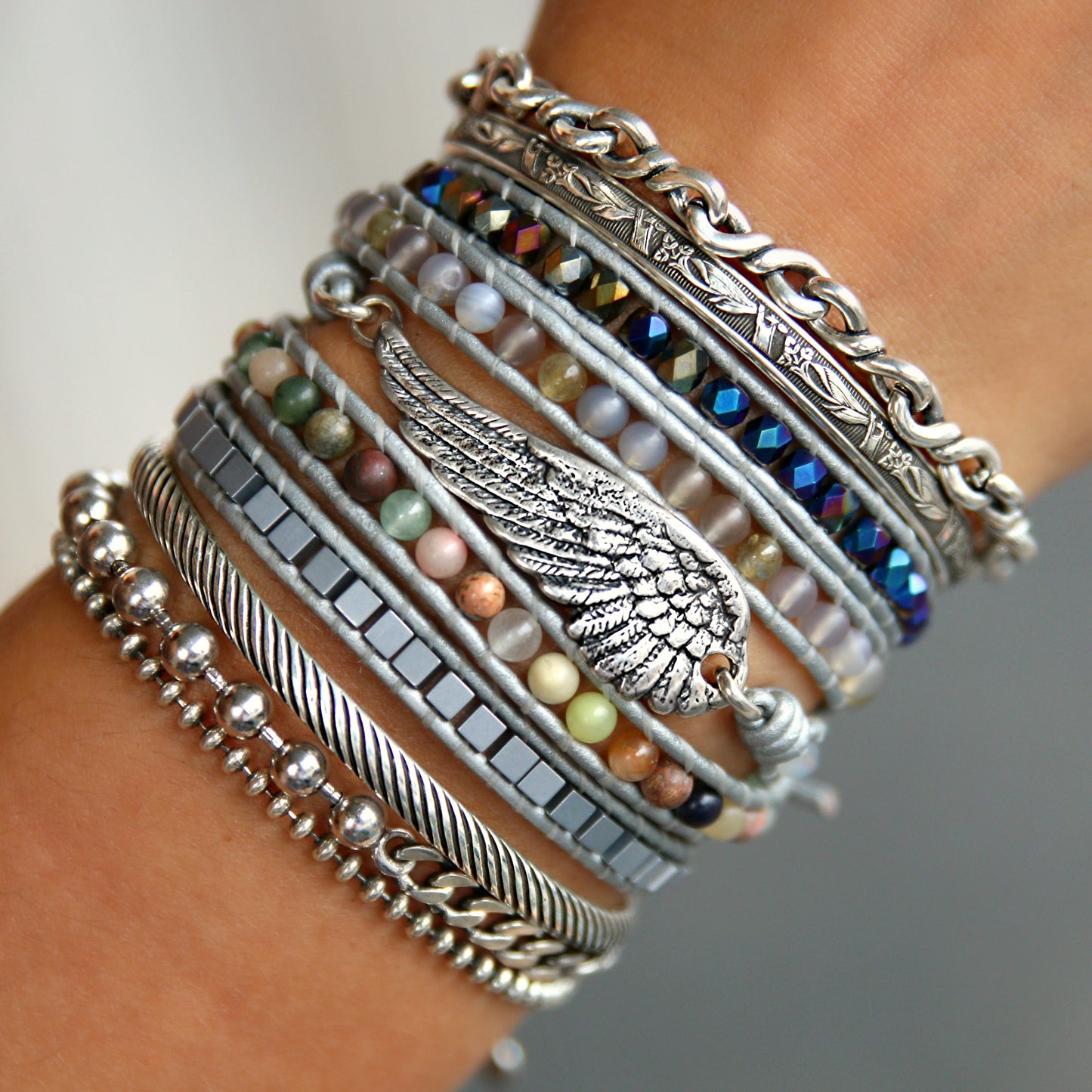 Angel Wing Jewelry Sterling Silver Bracelet by HappyGoLicky Jewelry