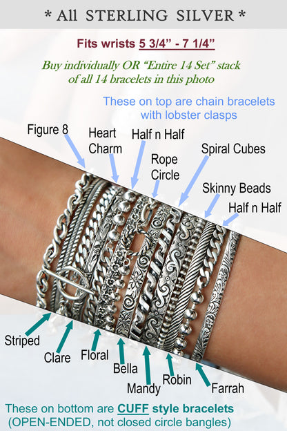 stacking silver bracelets and boho jewelry by HappyGoLicky