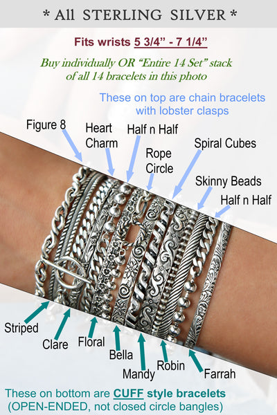 stacking silver bracelets and boho jewelry by HappyGoLicky