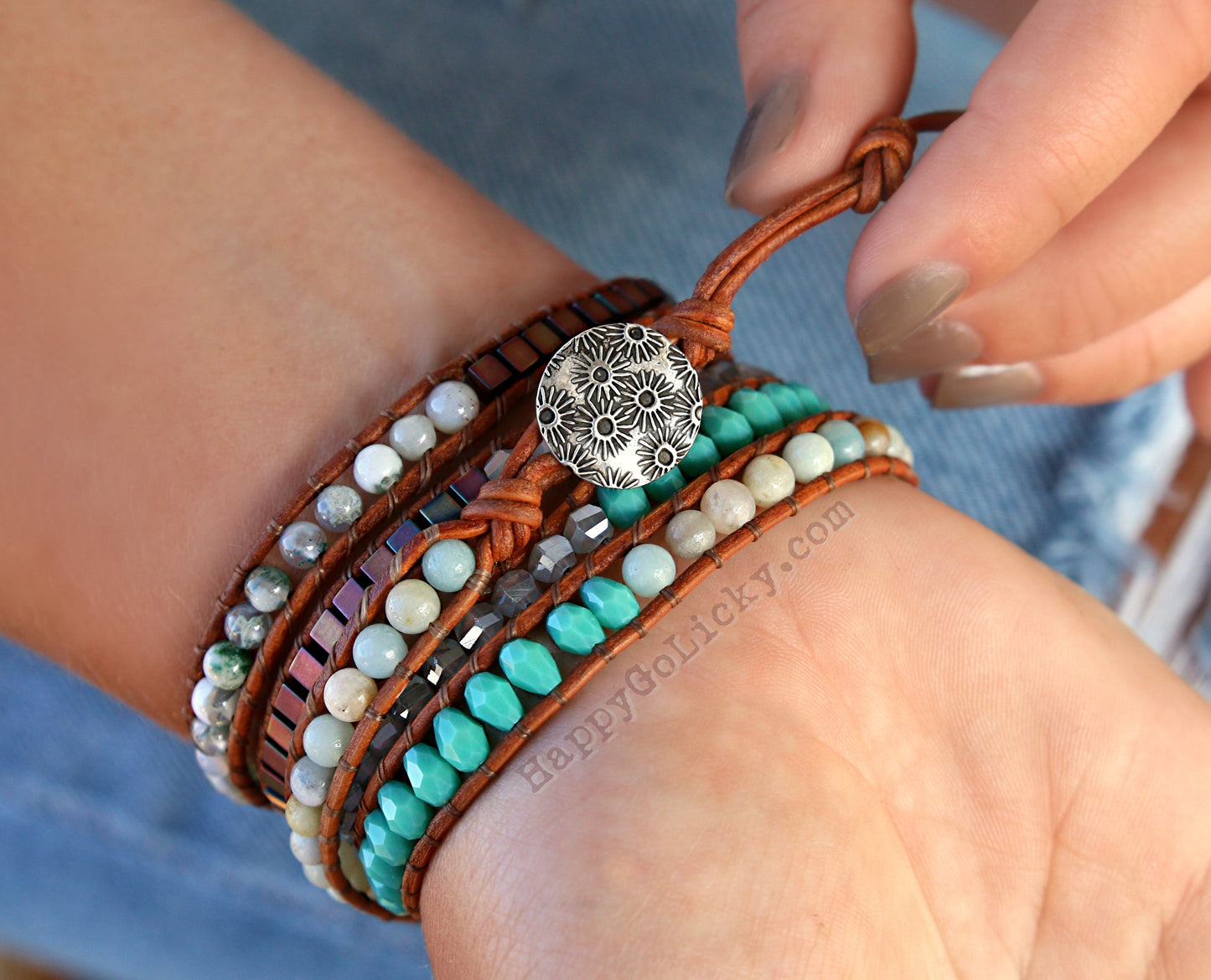 Boho Bracelet Leather Wraps by HappyGoLicky Jewelry