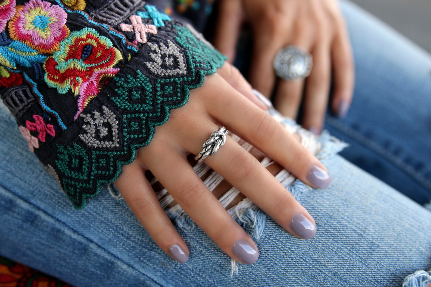 Handmade Sterling Silver Knot Ring - HappyGoLicky Jewelry