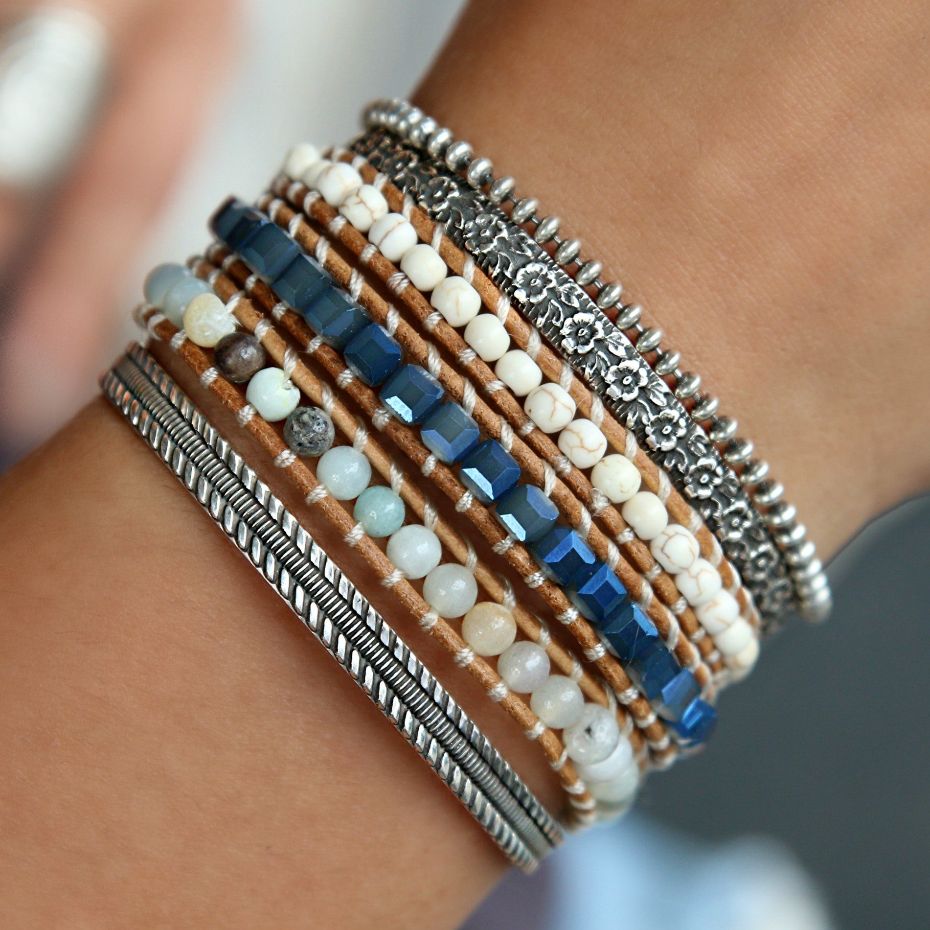 Blue Boho Wrap Bracelet by HappyGoLicky Jewelry