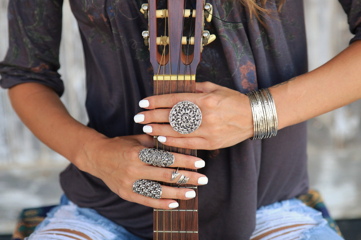 Handmade Sterling Silver Stacking Bracelets Cuff - HappyGoLicky Jewelry