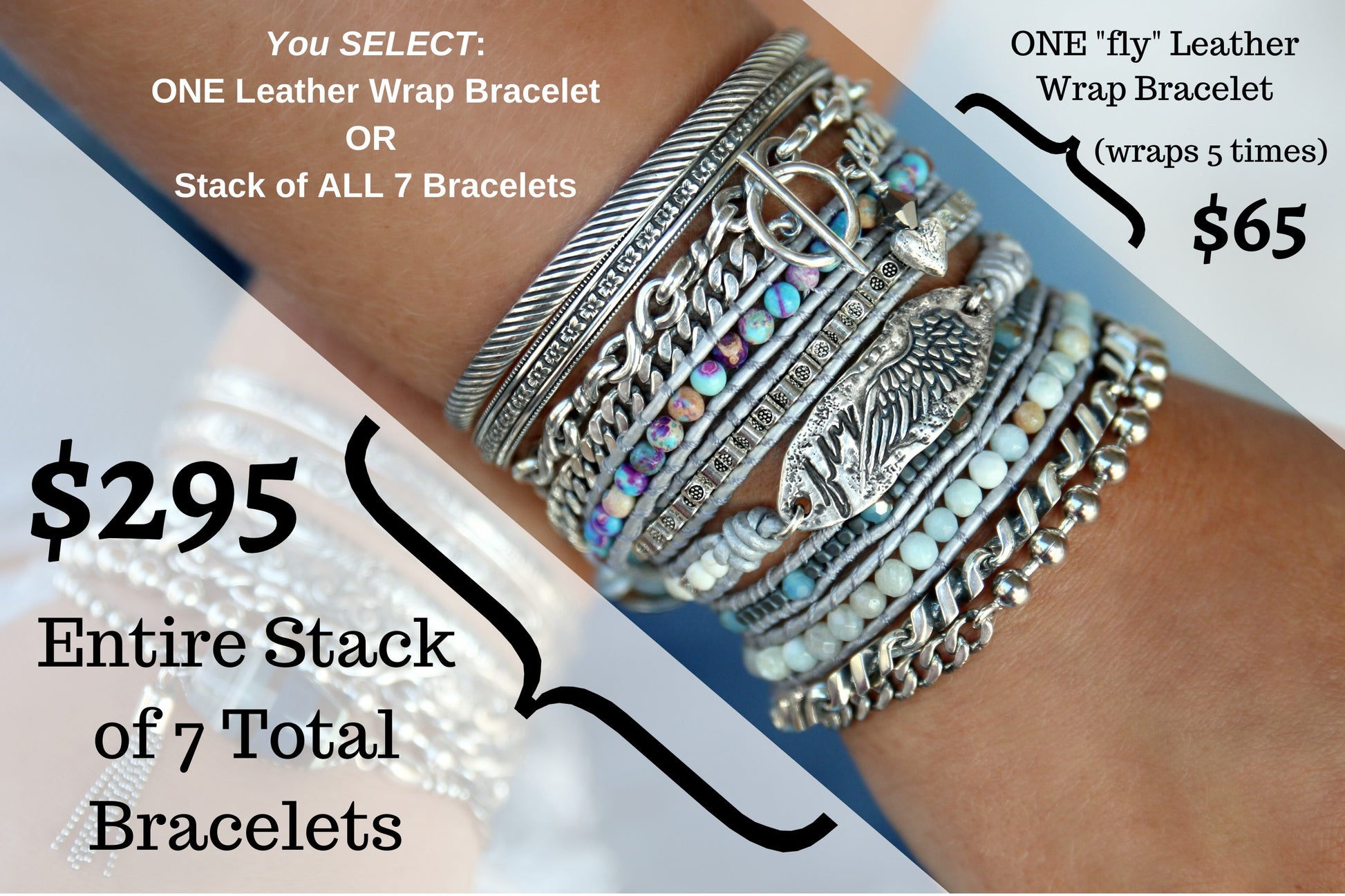 Boho Wrap Bracelets by HappyGoLicky Sterling Silver Jewelry