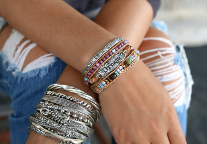 Boho Beaded Stacking Bracelets by HappyGoLicky Jewelry