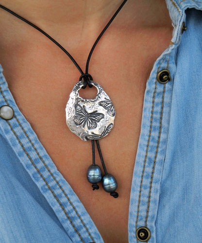 Boho Hippie Necklace Style Butterflies - HappyGoLicky Jewelry