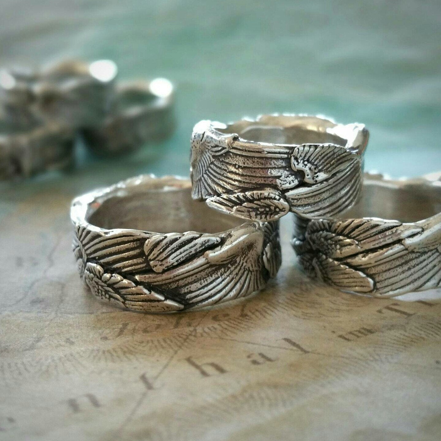 Angel Wings Handmade Sterling Silver Ring - HappyGoLicky Jewelry