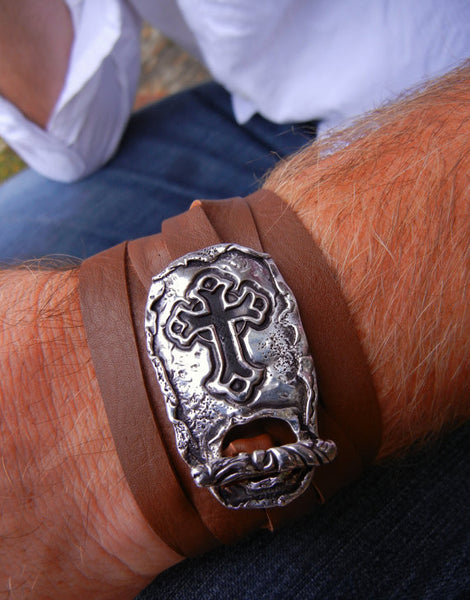 Men's Skull Belt Buckle Bracelet - HappyGoLicky Jewelry