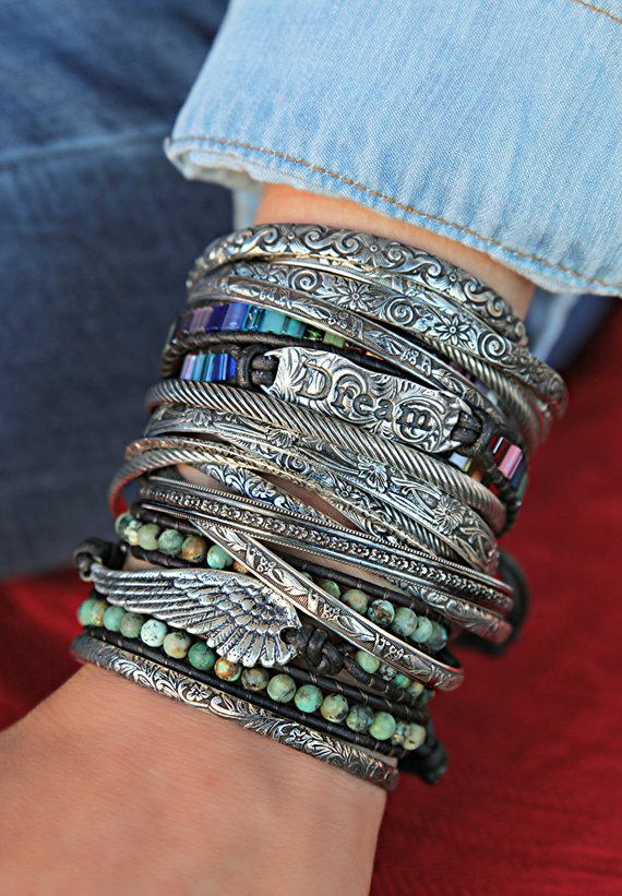 "Beauty in on the Inside" Sterling Silver Cuff Bracelet