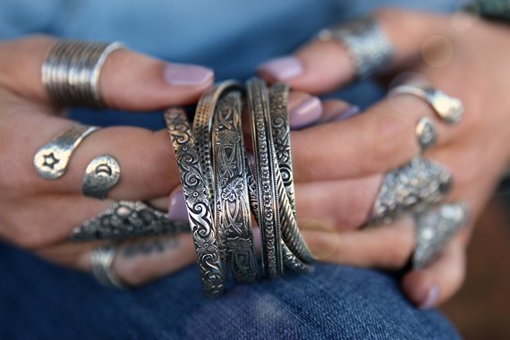 Sterling Silver Cuff Bracelets - HappyGoLicky Jewelry