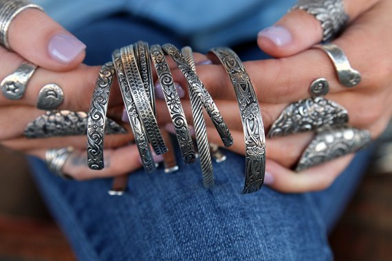 Sterling Silver Cuff Bracelets - HappyGoLicky Jewelry