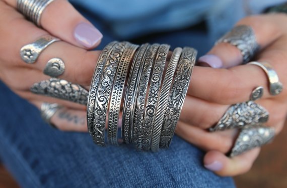 "Beauty in on the Inside" Sterling Silver Cuff Bracelet