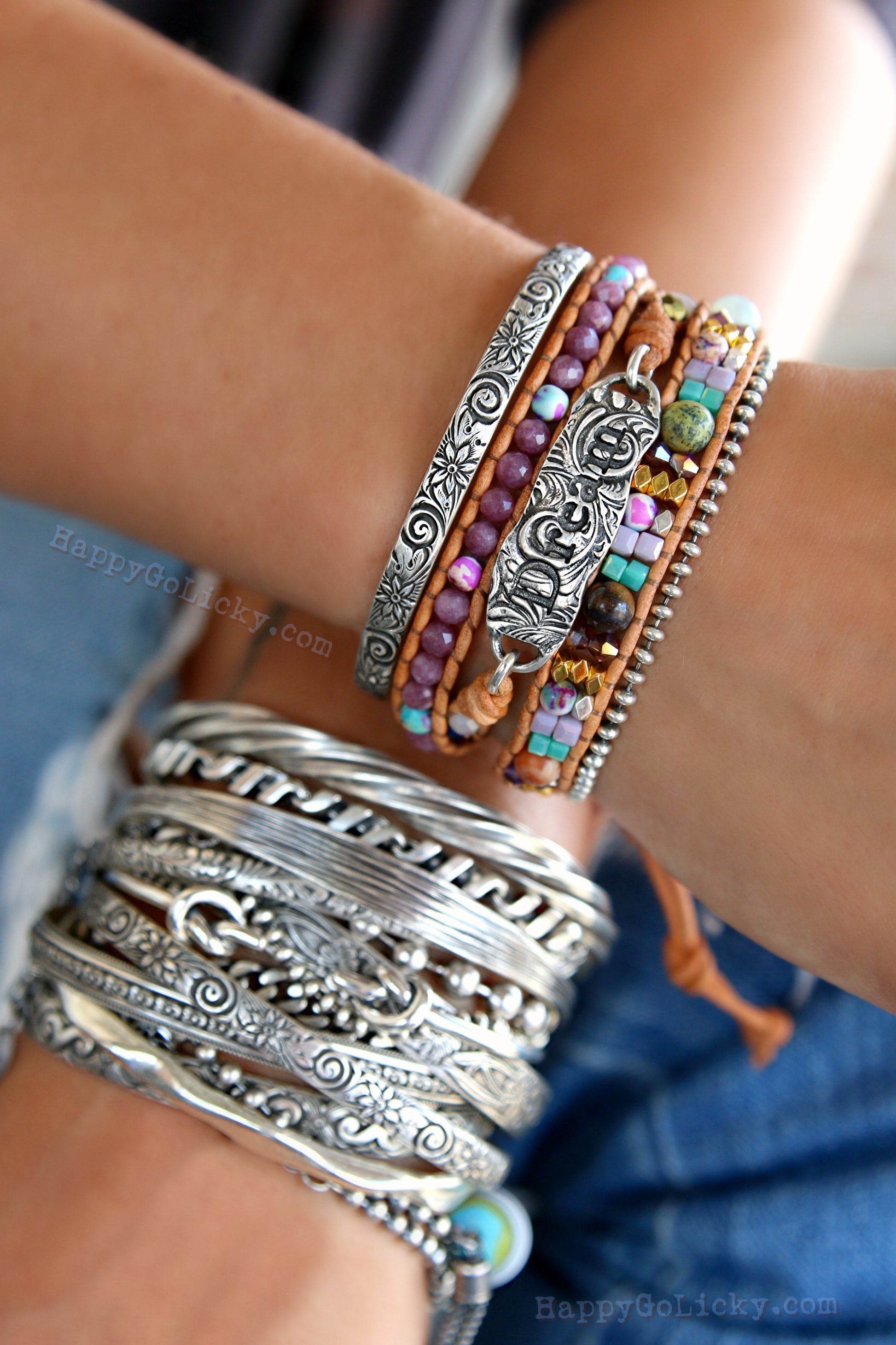 Inspirational Jewelry Boho Wrap Bracelet by HappyGoLicky Jewelry