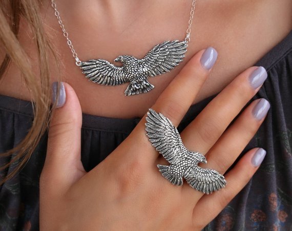 Flying Eagle Necklace - HappyGoLicky Jewelry