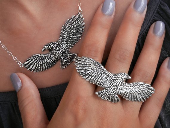 Flying Eagle Necklace - HappyGoLicky Jewelry