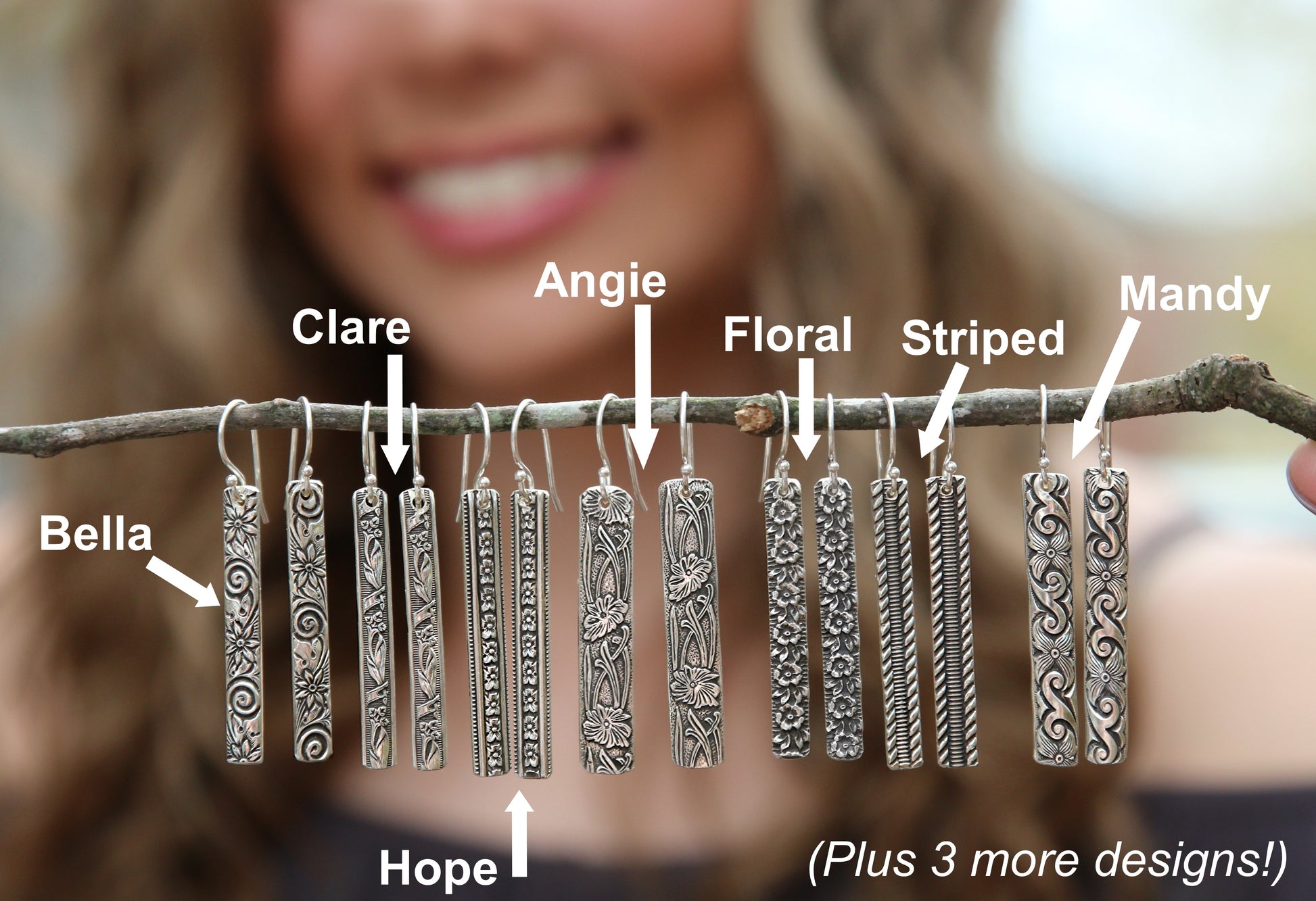 Sterling Silver Bar Earrings Collection by HappyGoLicky