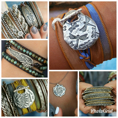 Bohemian Fashion Leather Wrap Bracelet - HappyGoLicky Jewelry