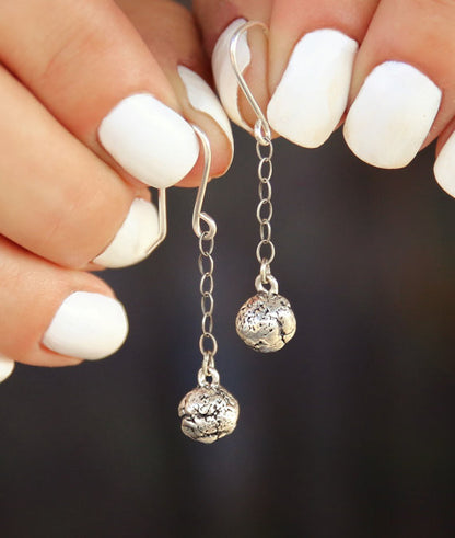 Wrecking Ball Silver Earrings - HappyGoLicky Jewelry