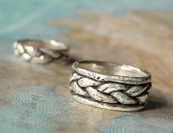 Braided Band Wedding Rings - HappyGoLicky Jewelry