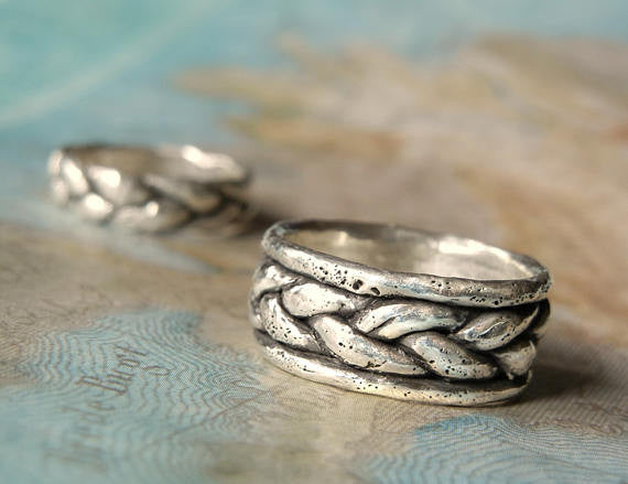 Braided Band Wedding Rings - HappyGoLicky Jewelry