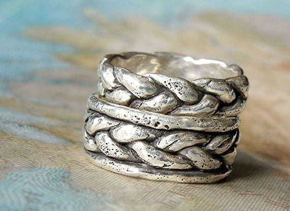 Braided Band Wedding Rings - HappyGoLicky Jewelry