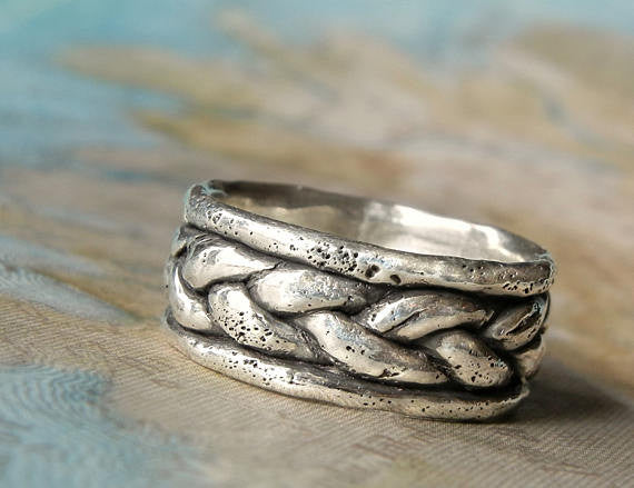 Braided Band Wedding Rings - HappyGoLicky Jewelry