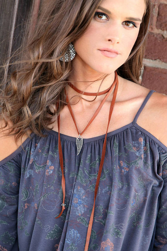 Bohemian Leather Choker - HappyGoLicky Jewelry