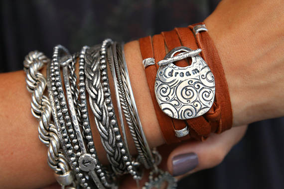 Nautical Jewelry Leather Wrap Bracelet - HappyGoLicky Jewelry