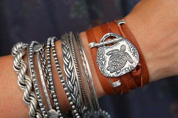Bohemian 5x Leather Wrap Bracelet - HappyGoLicky Jewelry