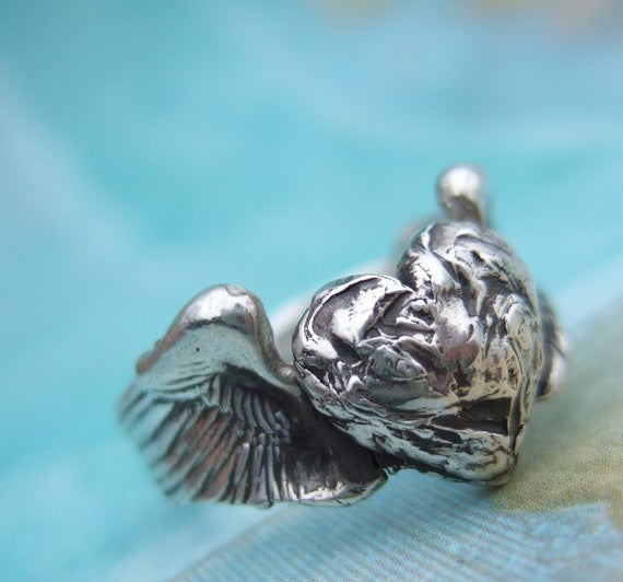 Winged Heart Ring - HappyGoLicky Jewelry