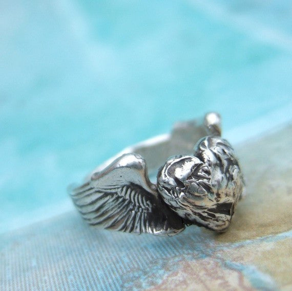 Winged Heart Ring - HappyGoLicky Jewelry