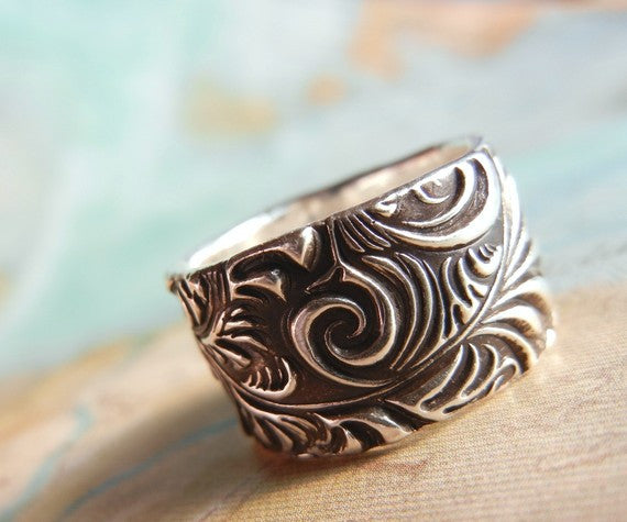 Vintage Rustic Sterling Silver Ring - HappyGoLicky Jewelry