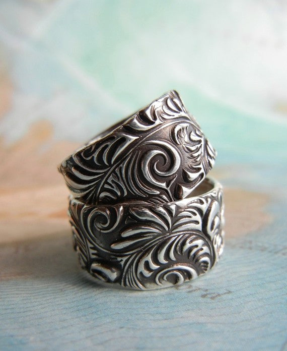 Vintage Rustic Sterling Silver Ring - HappyGoLicky Jewelry