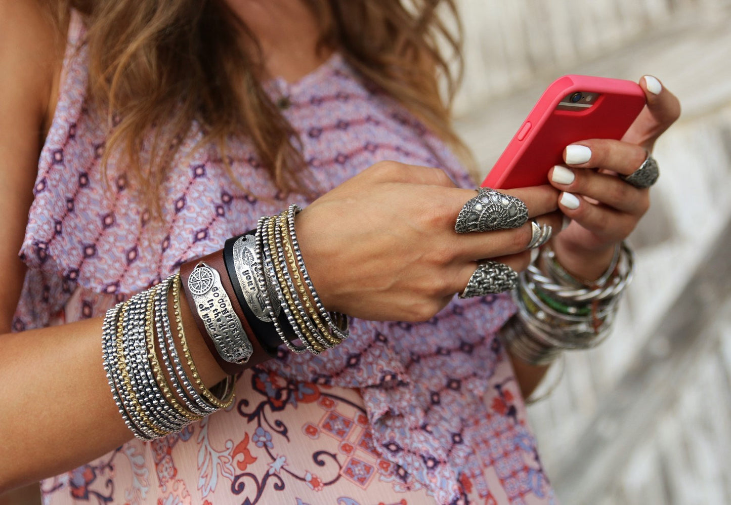 Sterling Silver Stacking Bracelet - HappyGoLicky Jewelry