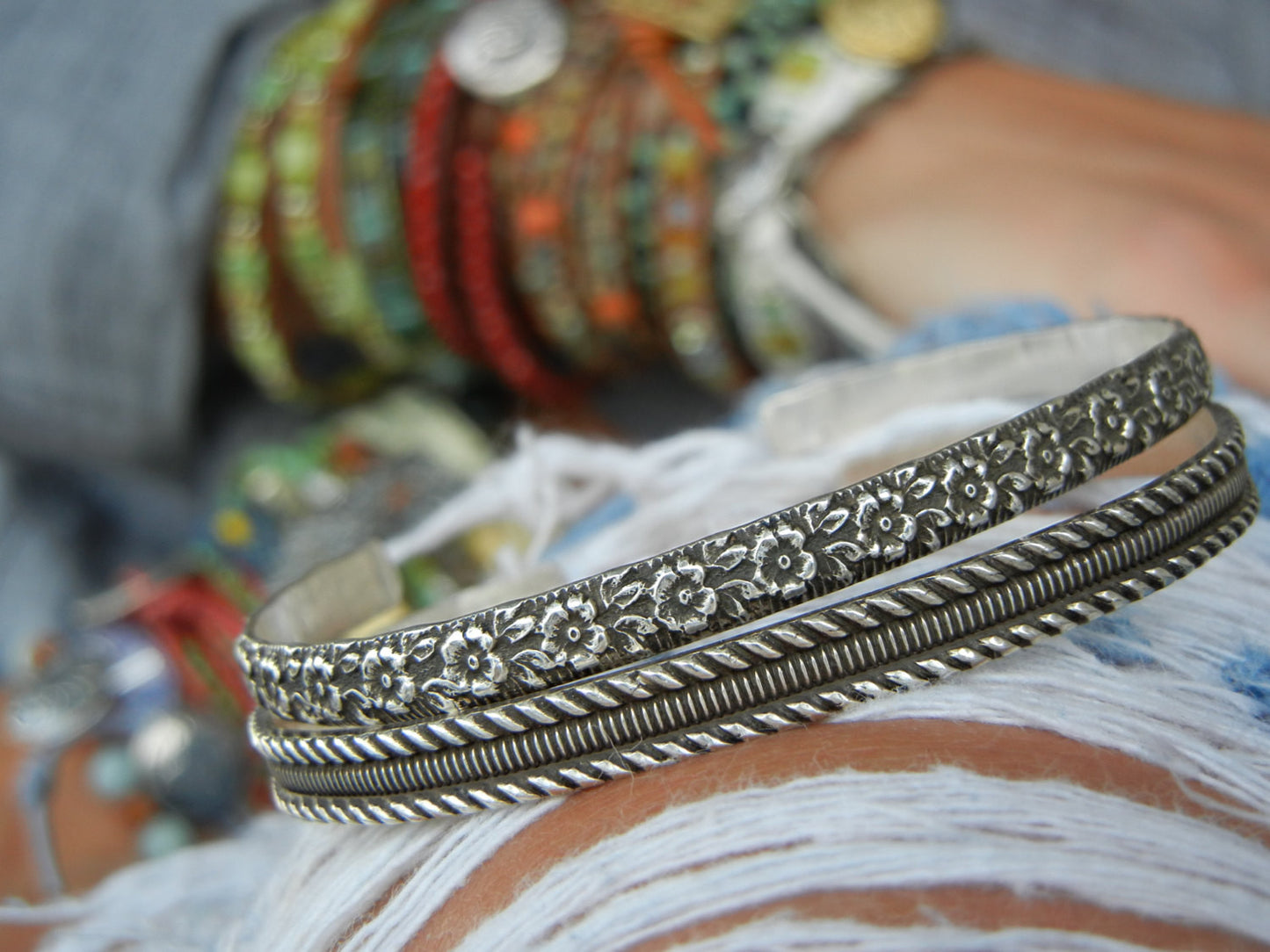 Boho Jewelry Cuff Stacking Bracelets - HappyGoLicky Jewelry