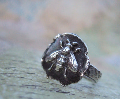 Honey Bee Sterling Silver Ring - HappyGoLicky Jewelry