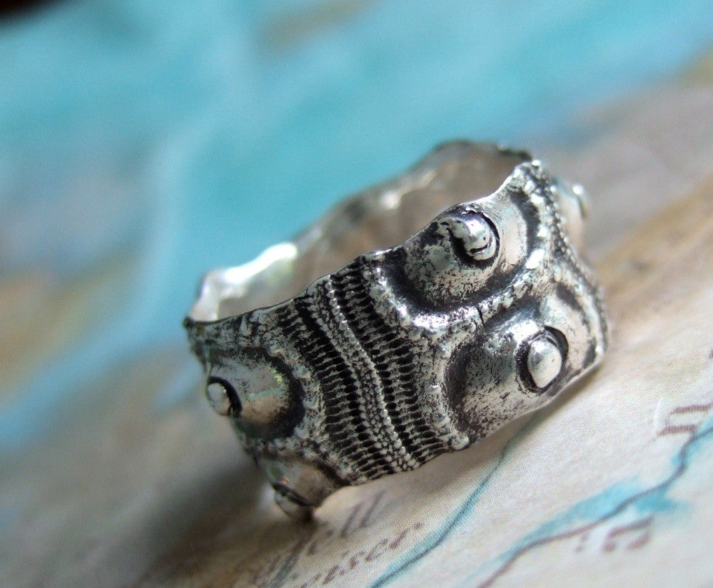 Sea Urchin Nautical Ring - HappyGoLicky Jewelry