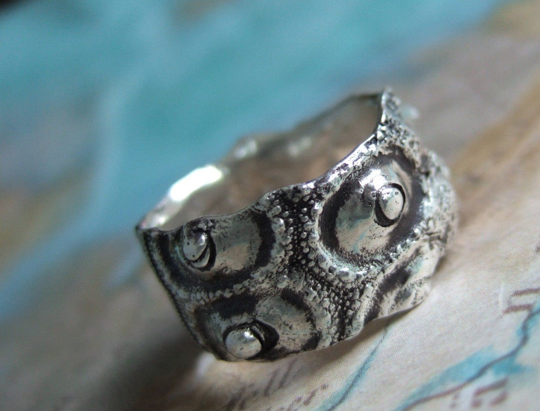 Sea Urchin Nautical Ring - HappyGoLicky Jewelry