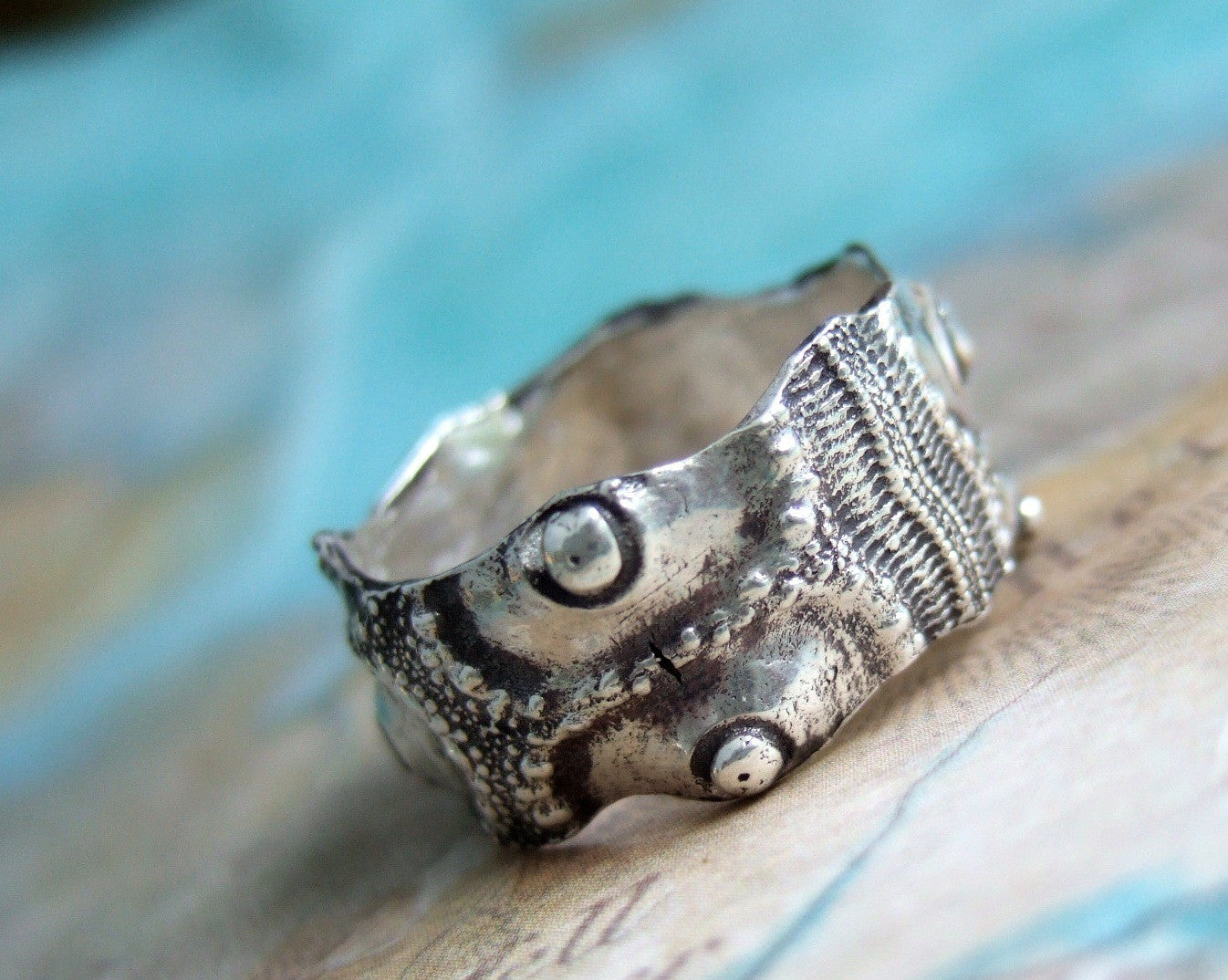 Sea Urchin Nautical Ring - HappyGoLicky Jewelry