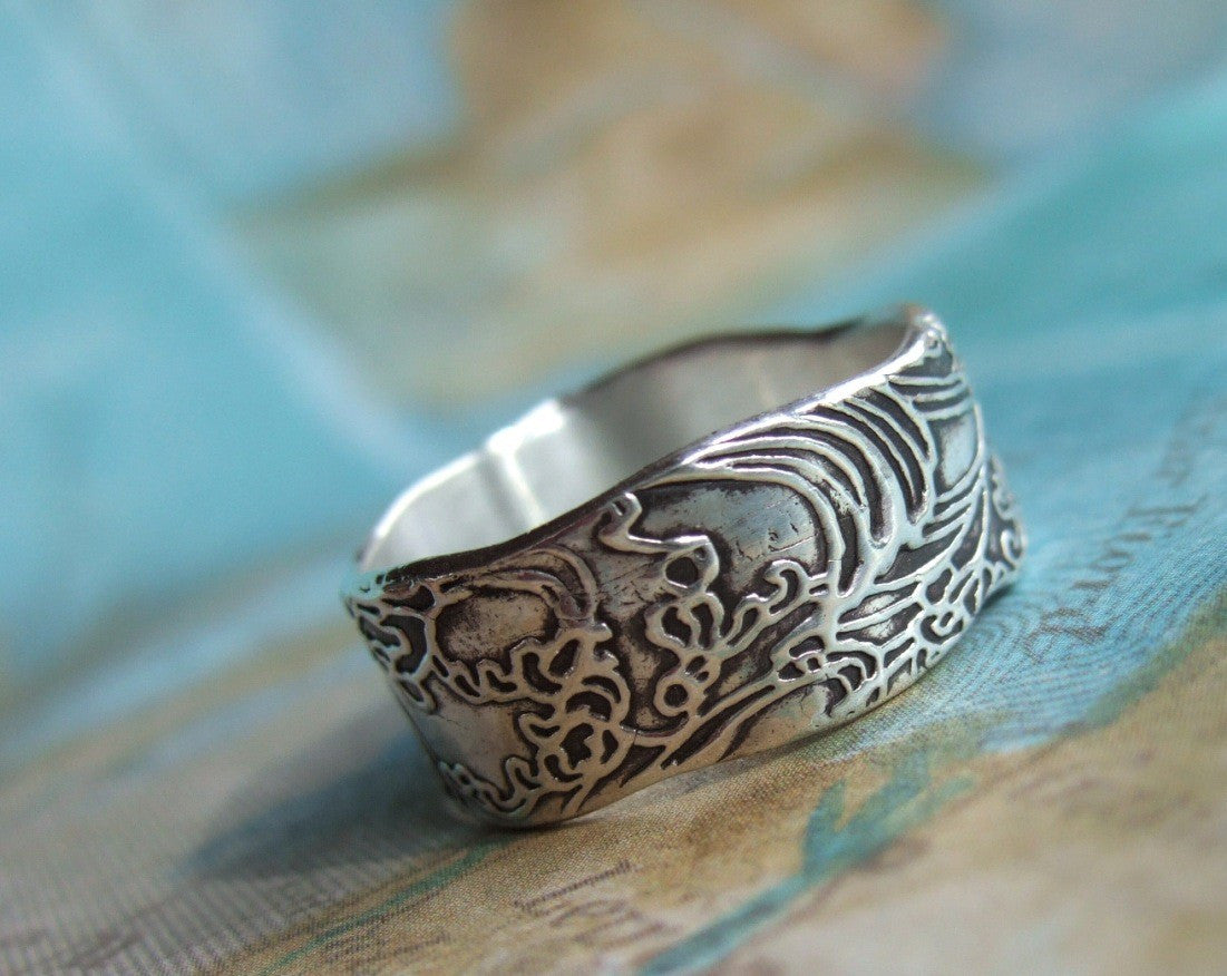 Nautical Ocean Waves Ring - HappyGoLicky Jewelry