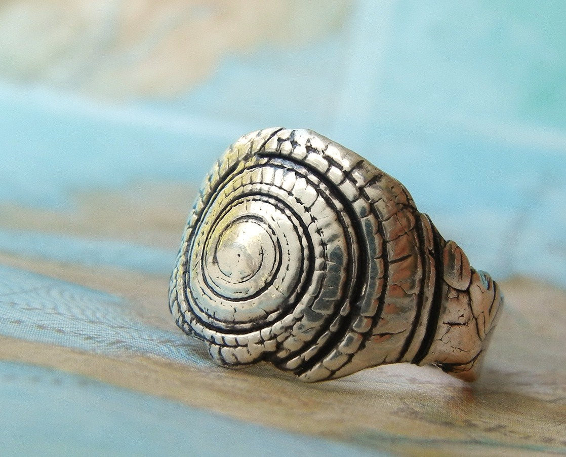 Nautical Sterling Silver Seashell Ring - HappyGoLicky Jewelry