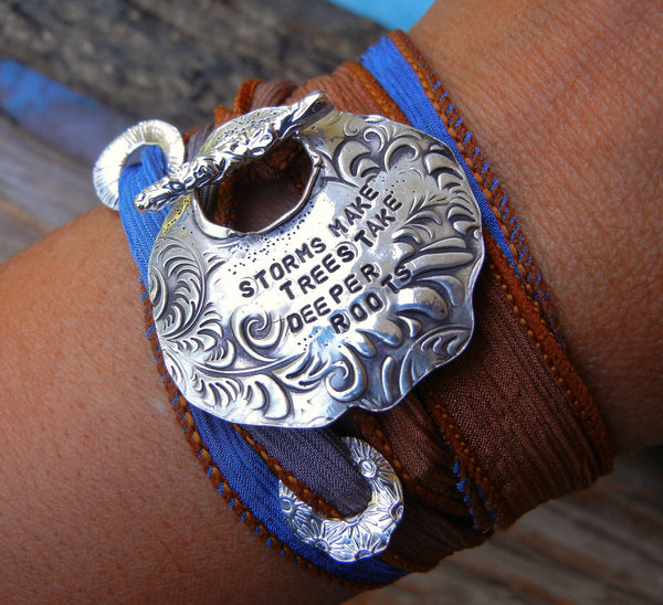 Personalized Silk Wrap Bracelet - HappyGoLicky Jewelry