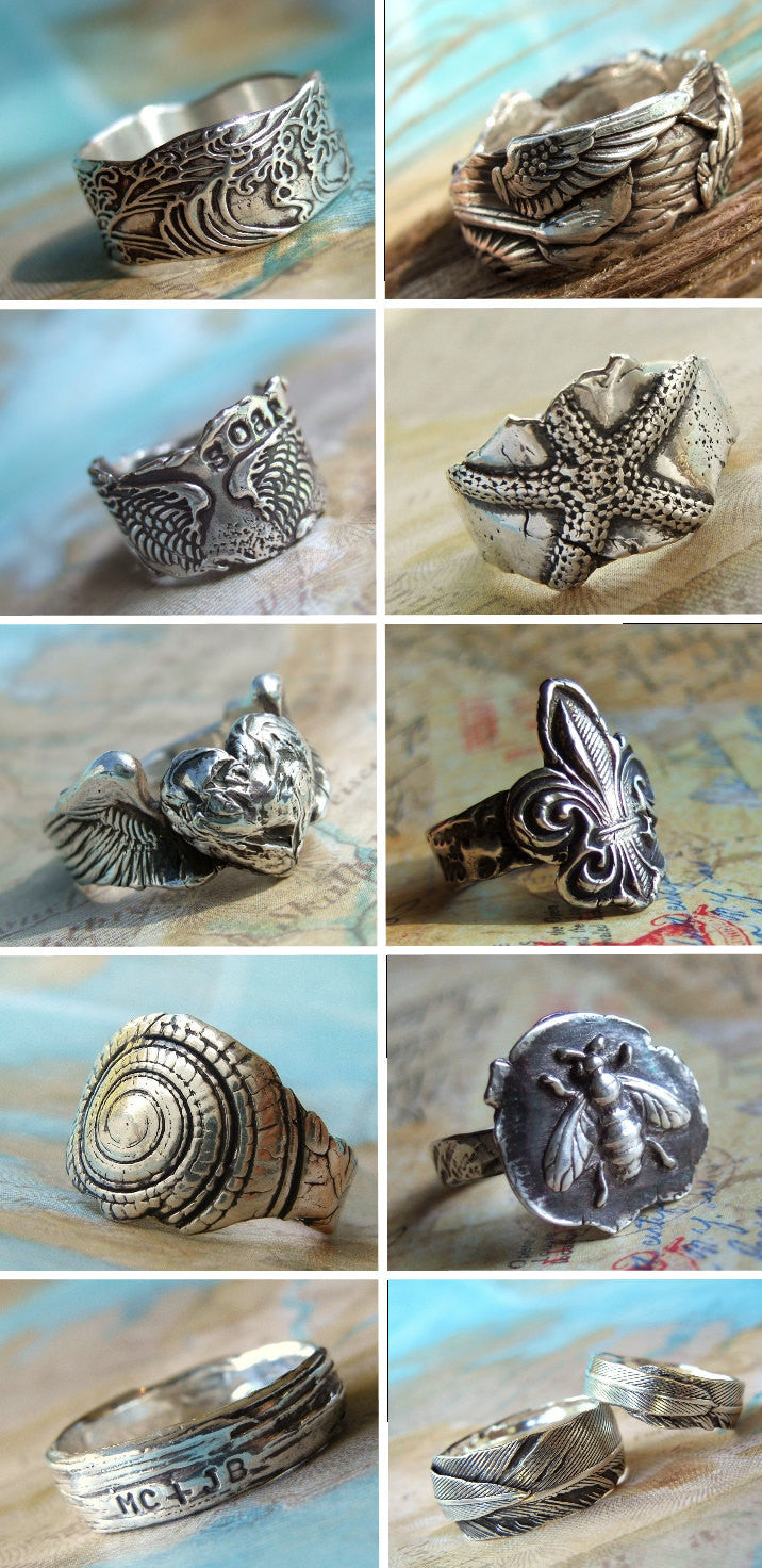 Nautical Ocean Waves Ring - HappyGoLicky Jewelry